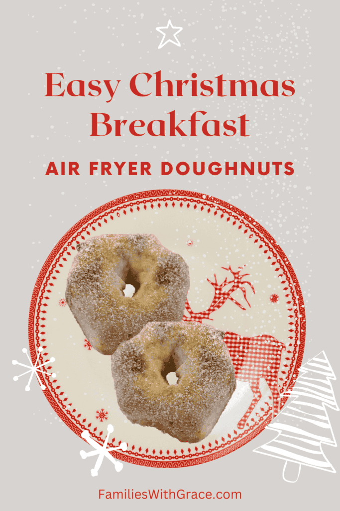 Easy Christmas breakfast: Air fryer doughnuts Pinterest image