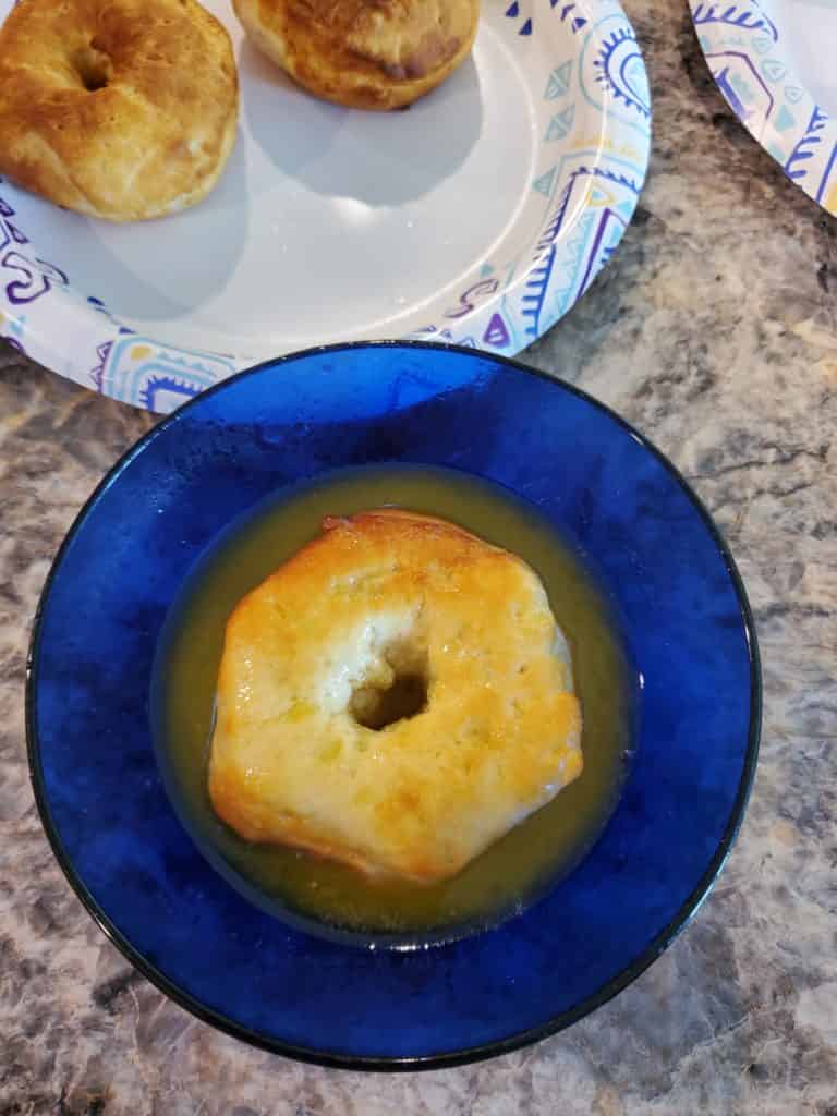 Air fry doughnuts in melted butter