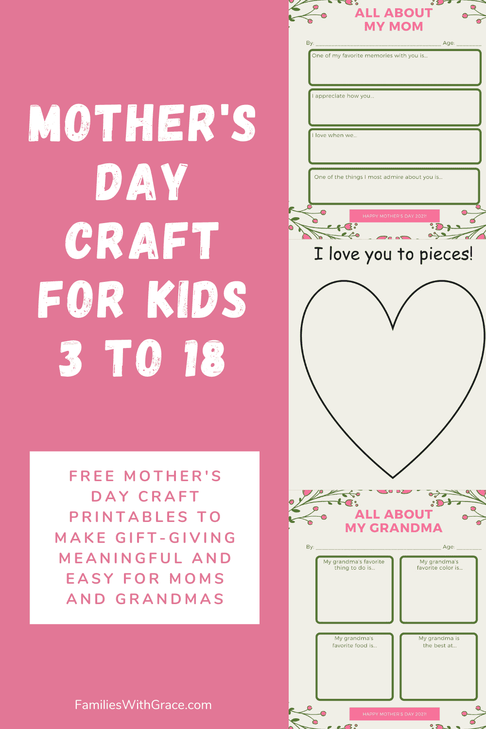 Mother\'s Day craft for kids 3 to 18