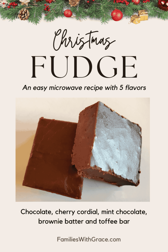 Christmas fudge in the microwave Pinterest image