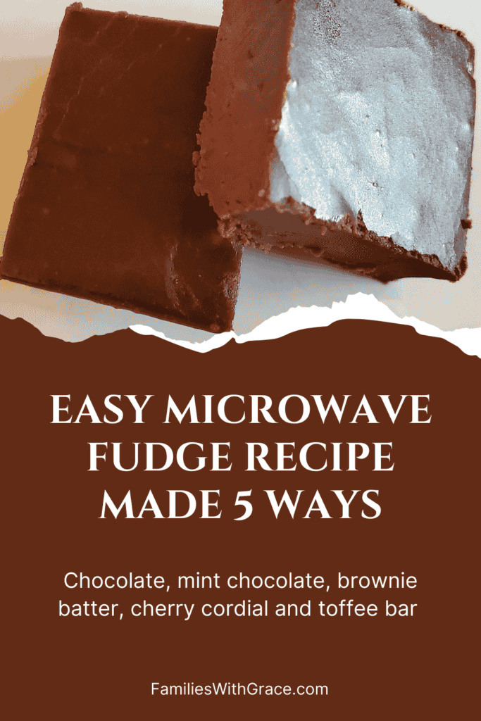 Microwave fudge recipe Pinterest image