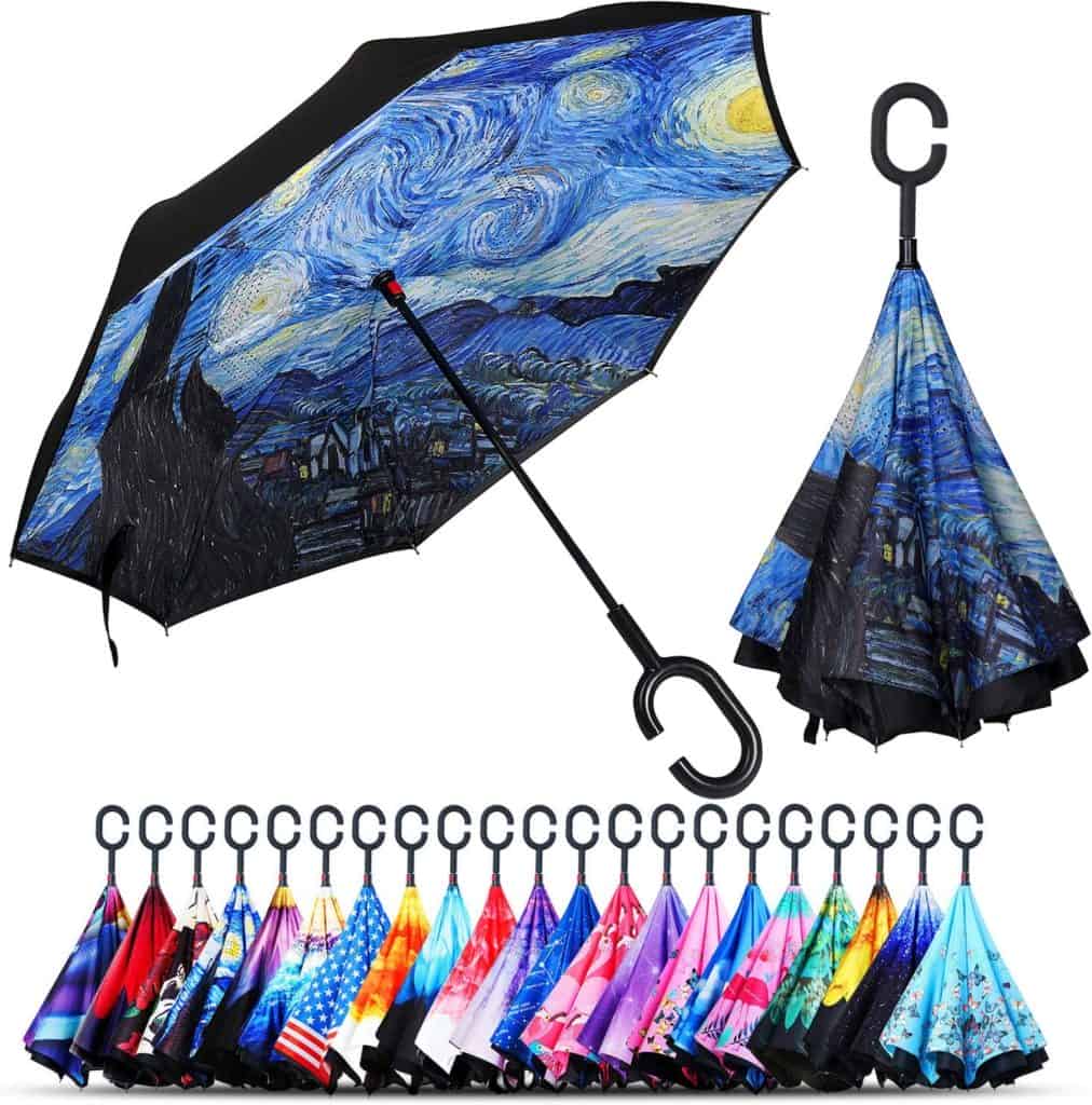 Unique Christmas gift ideas: reverse inverted inside-out umbrellas