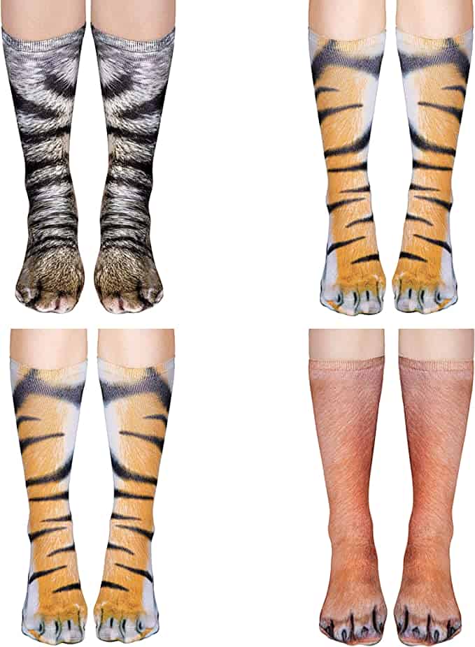 Gag gift ideas: Animal feet socks