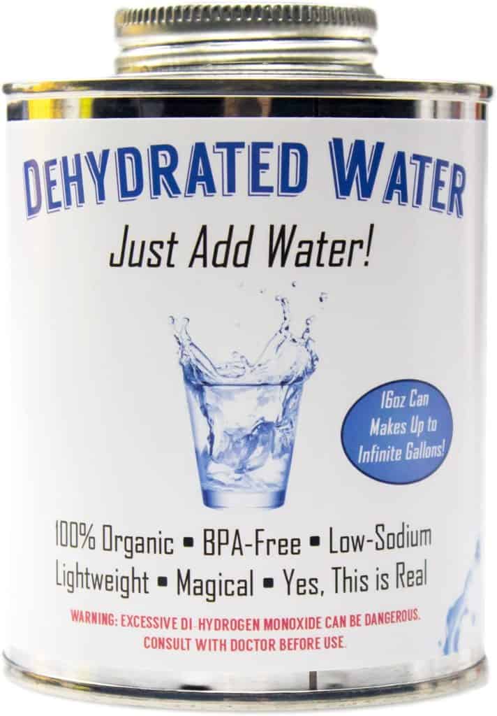 Gag gift ideas: Dehydrated water