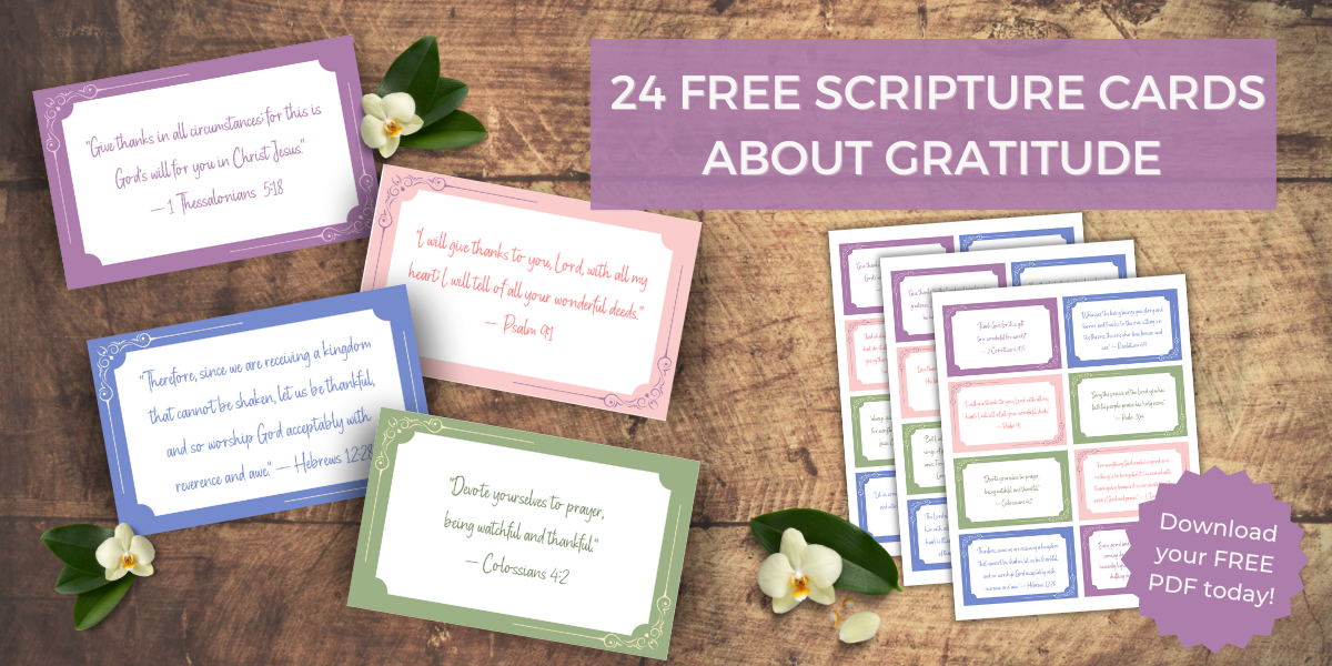 Image of the 24 Free Scripture Cards about Gratitude