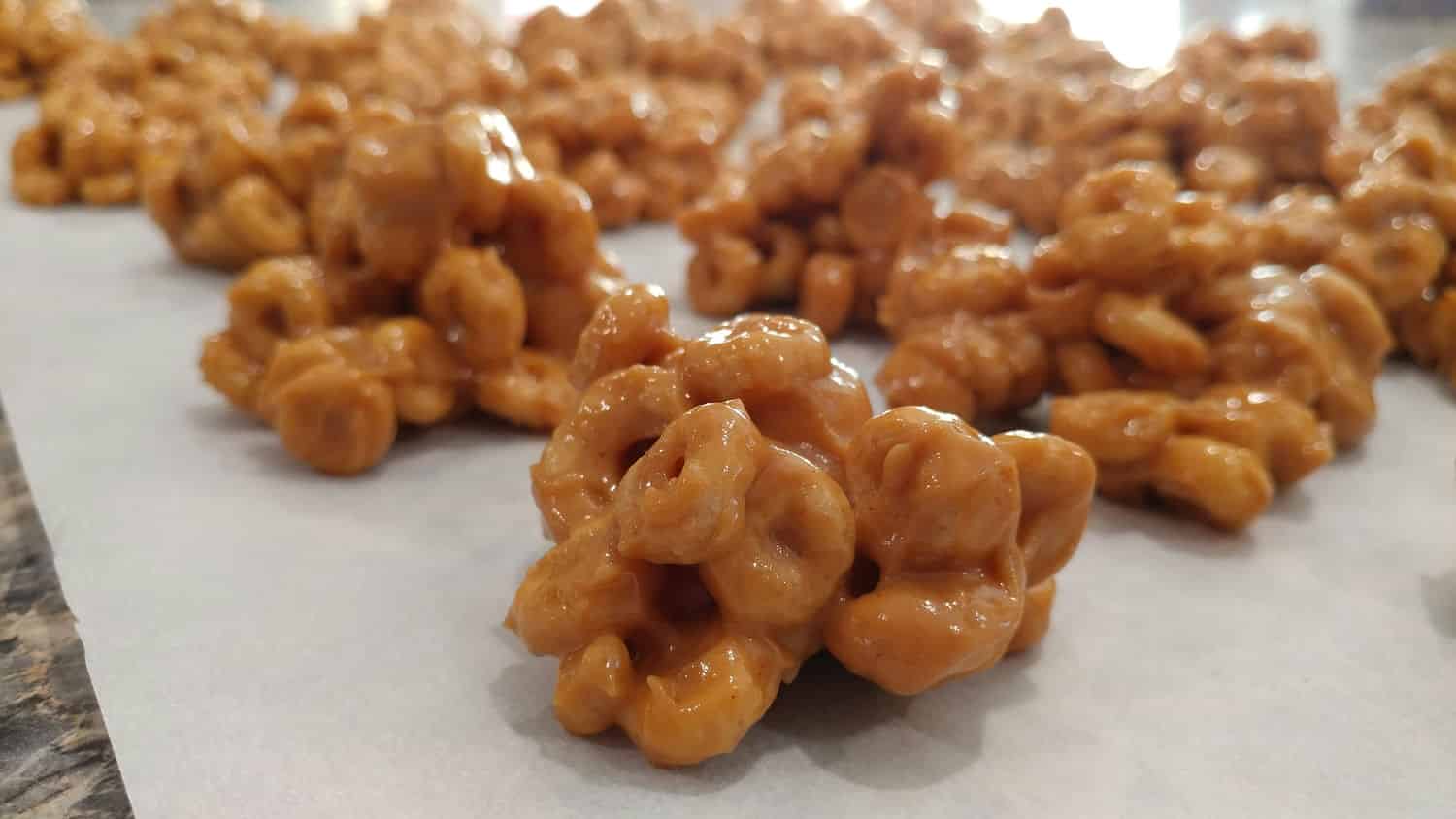 Peanut butter honey nut cereal clusters