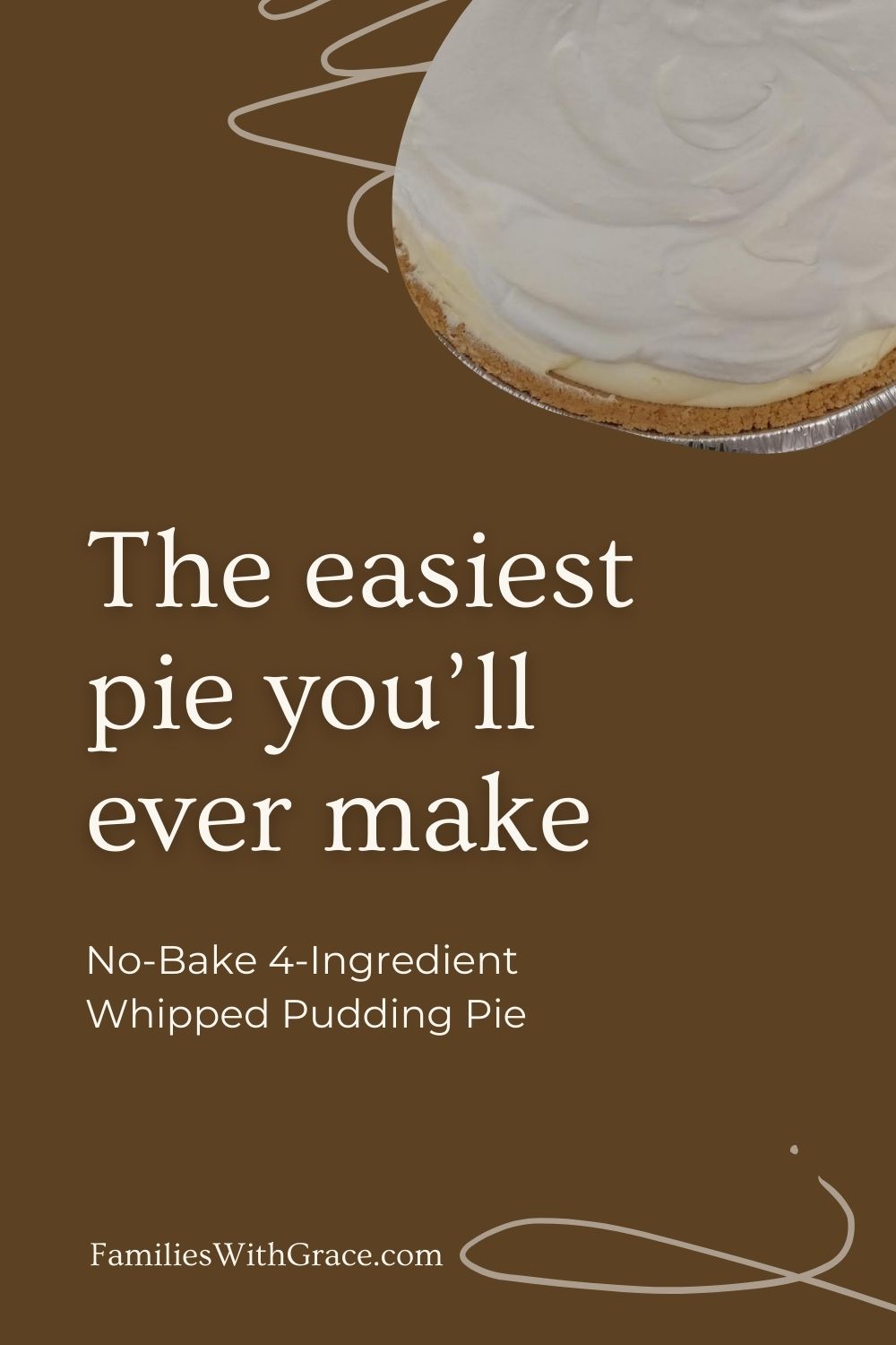 4-ingredient whipped pudding pie recipe