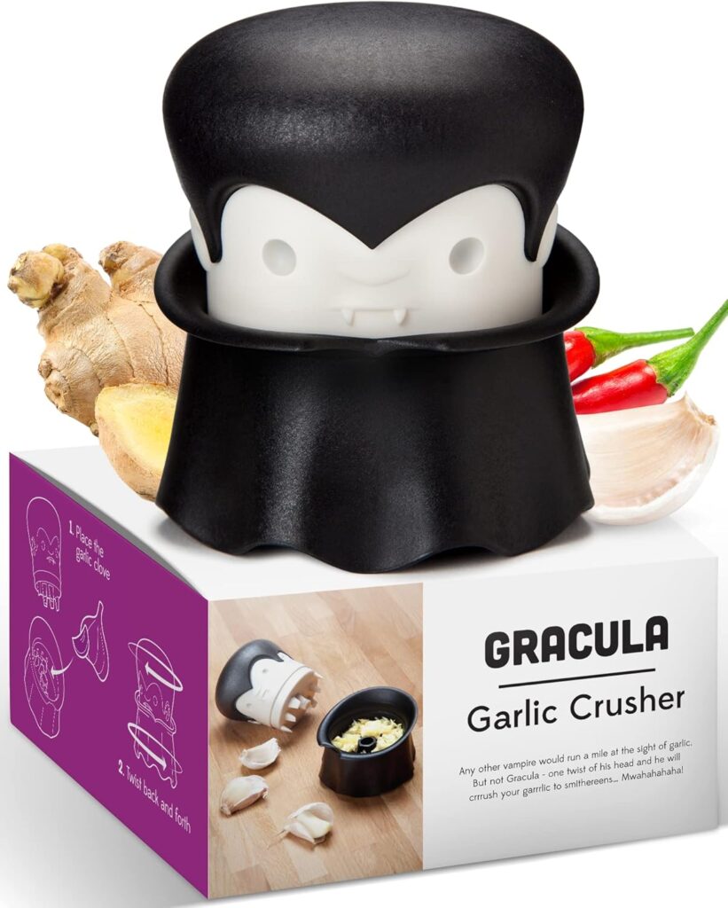 Fun Christmas gift ideas: Dracula garlic crusher