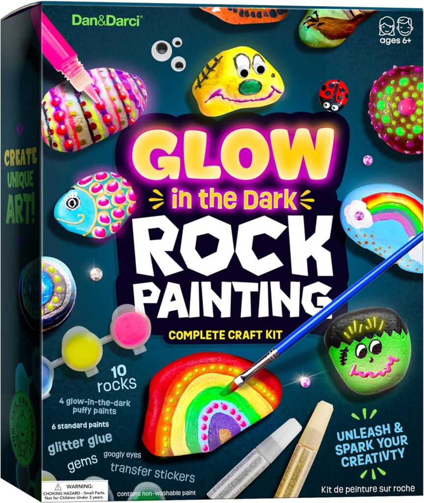 Fun Christmas gift ideas: Glow in the dark rock painting kit