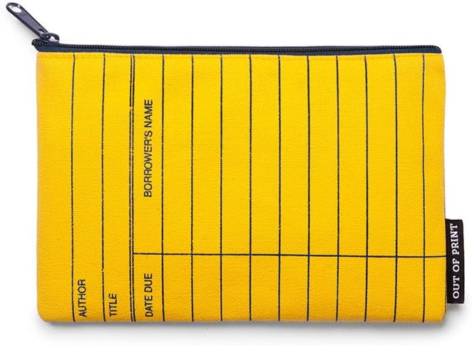 Fun Christmas gift ideas: Library check-out card zipper pouch