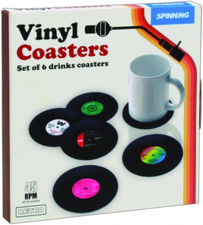 Fun Christmas gift ideas: Vinyl record coasters