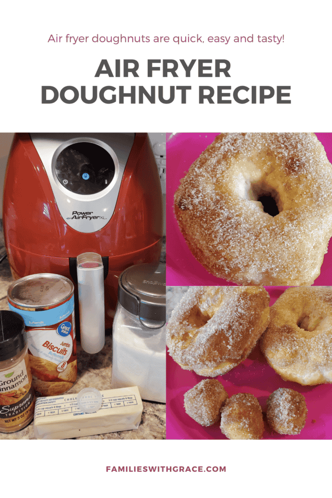 Air fry doughnut recipe Pinterest image