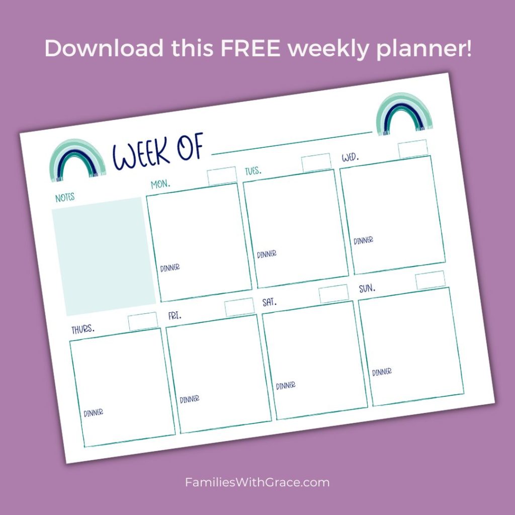 Download a free weekly planner