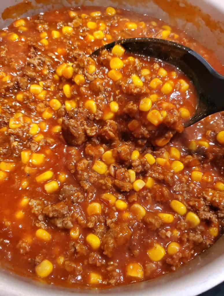 The thick and hearty taco soup is great for scooping with corn chips or tortilla chips.