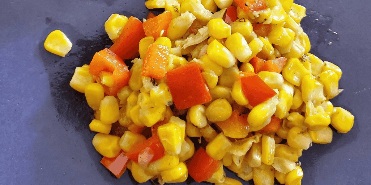Fire-roasted corn and red peppers