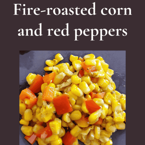 Fire-roasted corn and red peppers Pinterest image