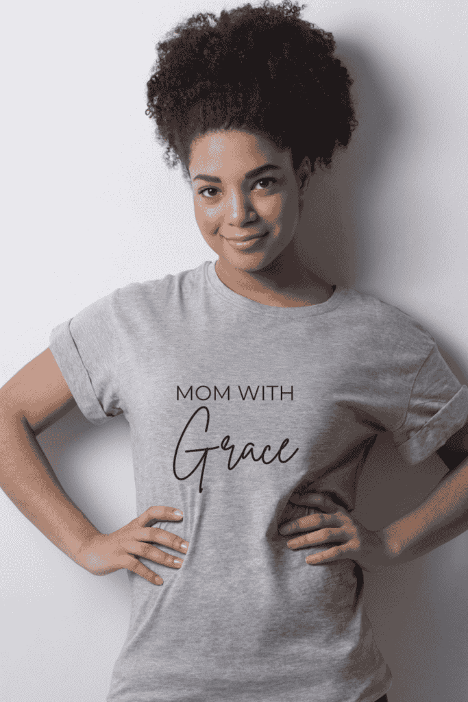 Christmas gift ideas for mom: Mom with grace T-shirt 