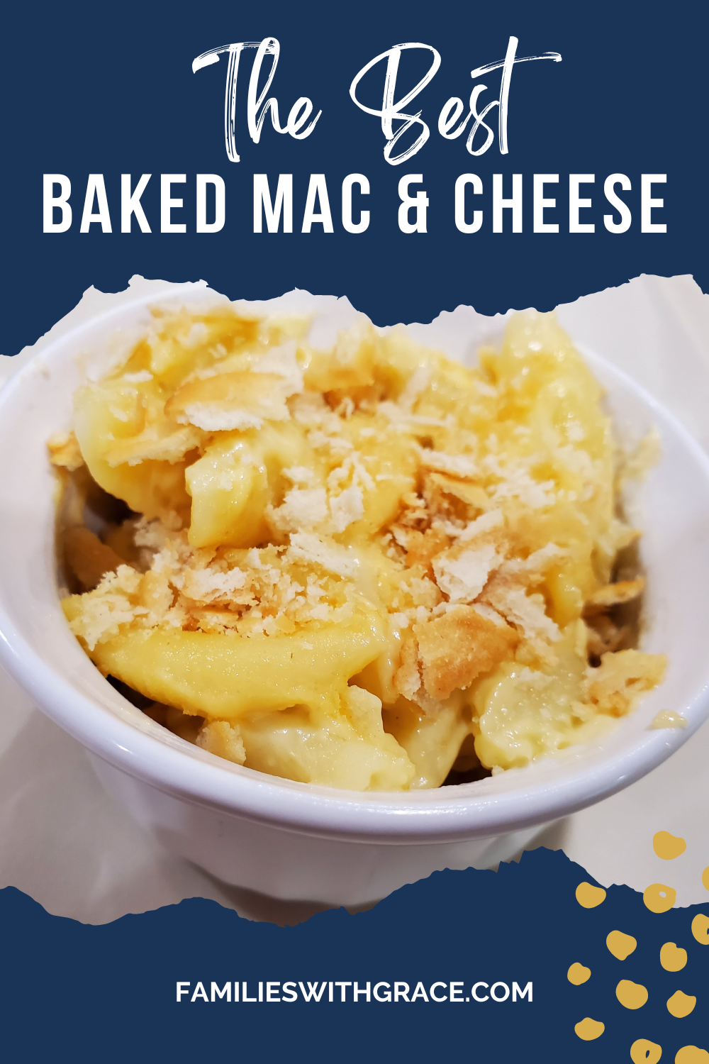 The best baked mac and cheese with Ritz cracker topping