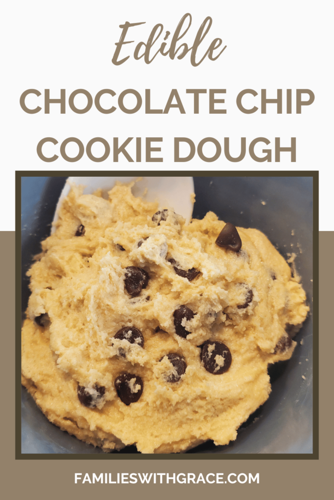 Edible chocolate chip cookie dough Pinterest image