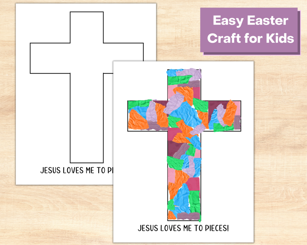 Easy and simple Easter cross craft for children