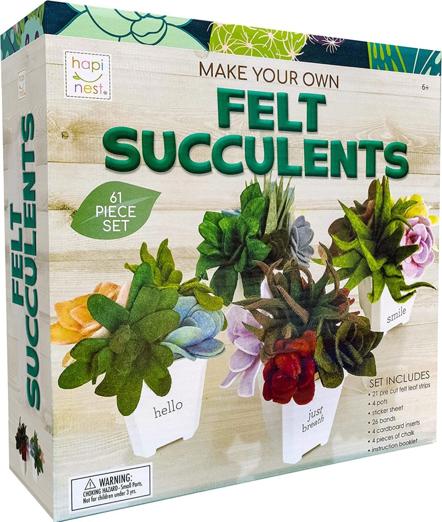 Make your own felt succulents 61-piece set is a great summer fun idea for families!