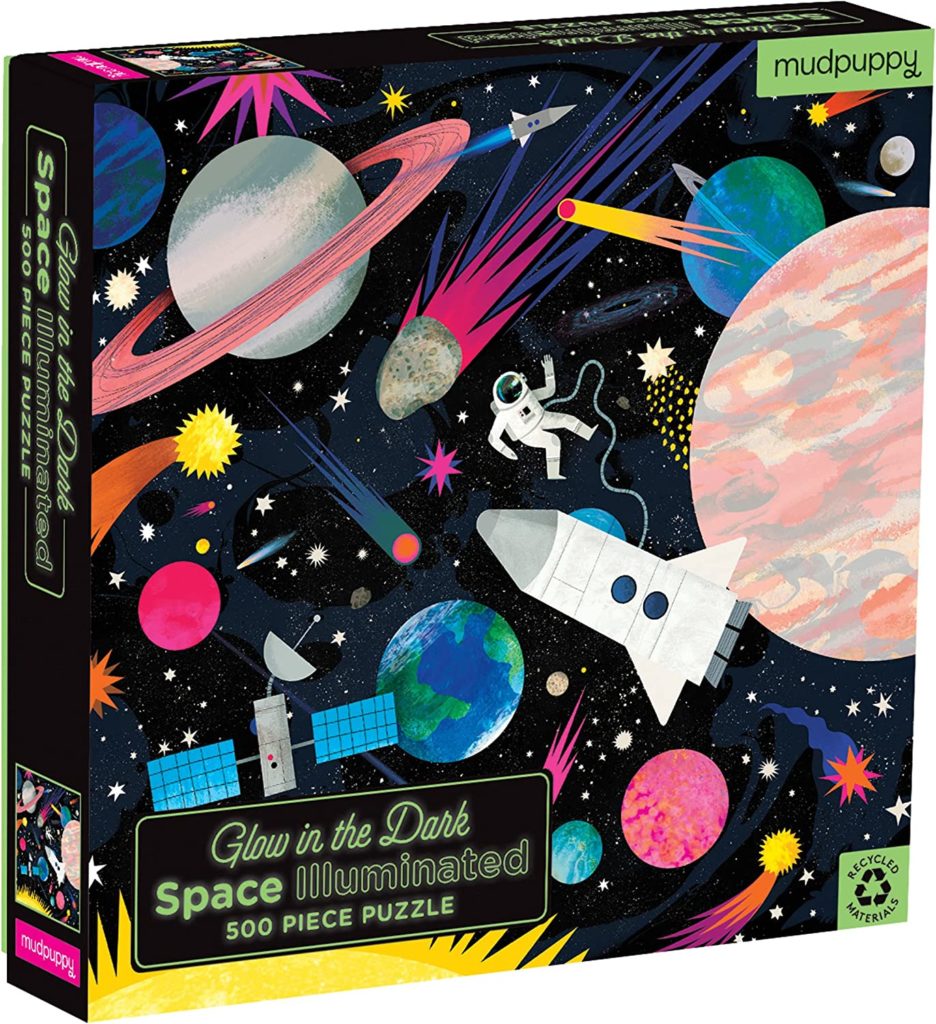 Glow in the dark space 500-piece puzzle