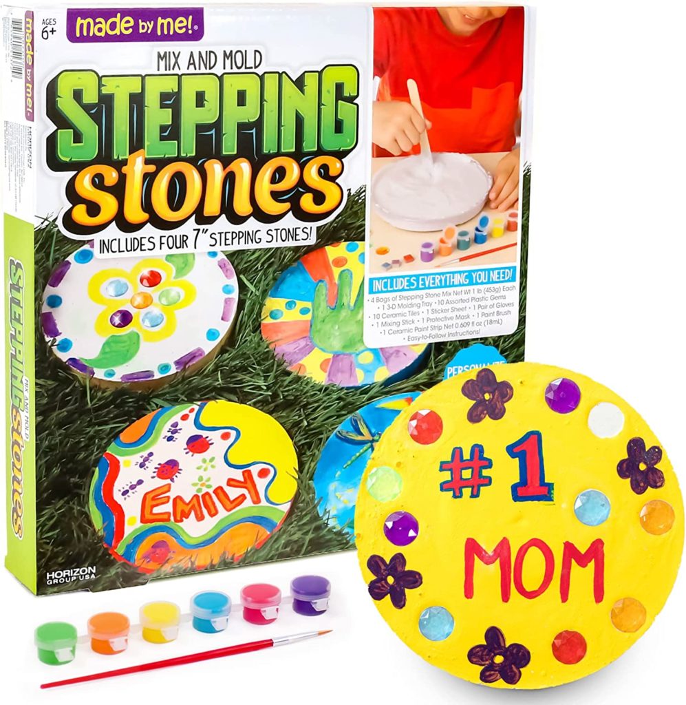 Mix and mold your own stepping stones kit with paint and more to decorate