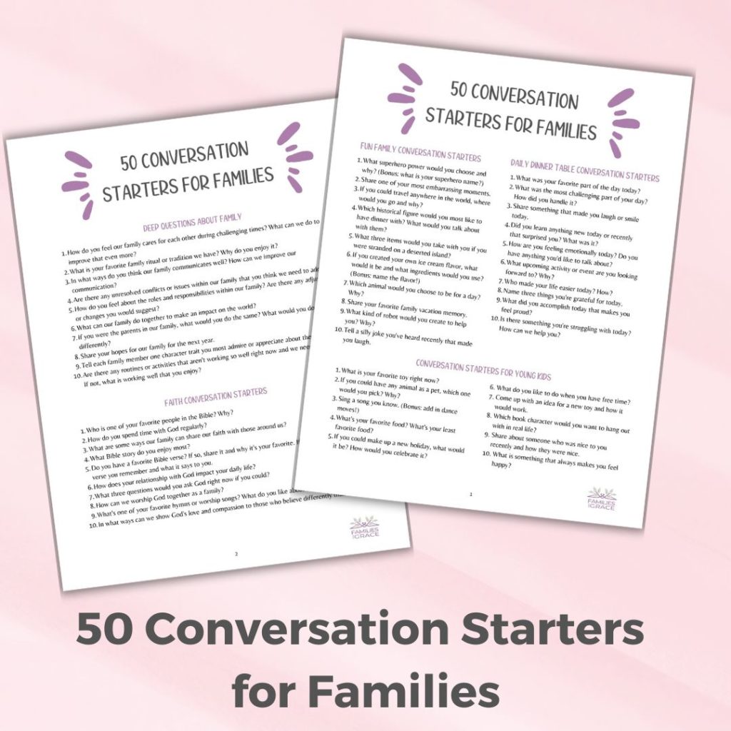 50 Conversation starters for families