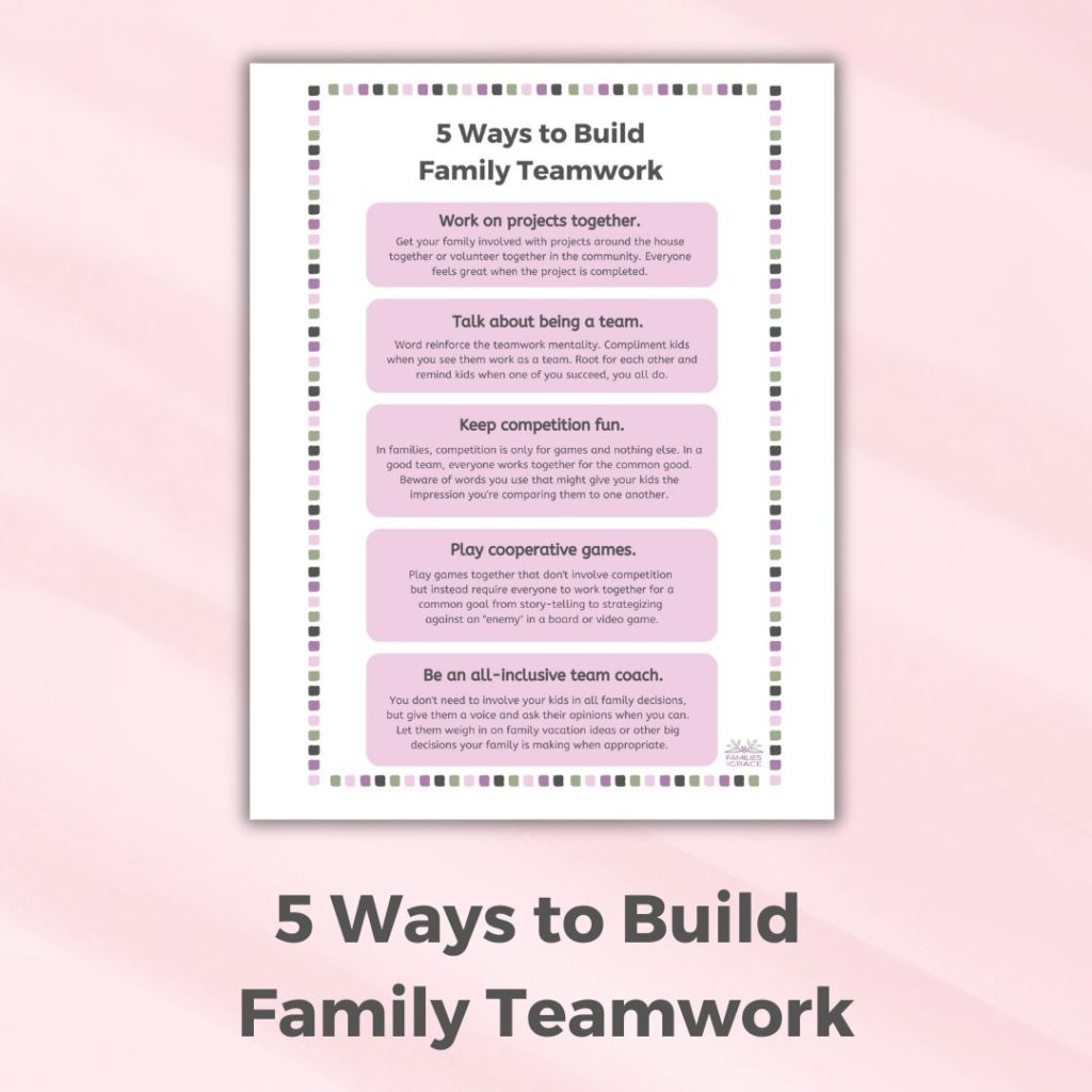 5 Ways to build family teamwork tip sheet