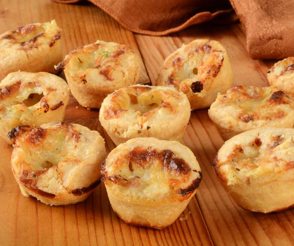 Mini chicken pot pies made in a muffin tin