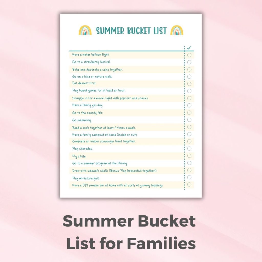 A summer bucket list to help your family make memories!