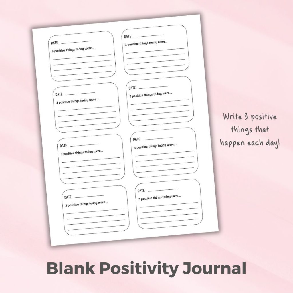A simple journal to keep track of three positive things that happen each day. Use it as a gratitude journal to thank God for what He's doing in your life!