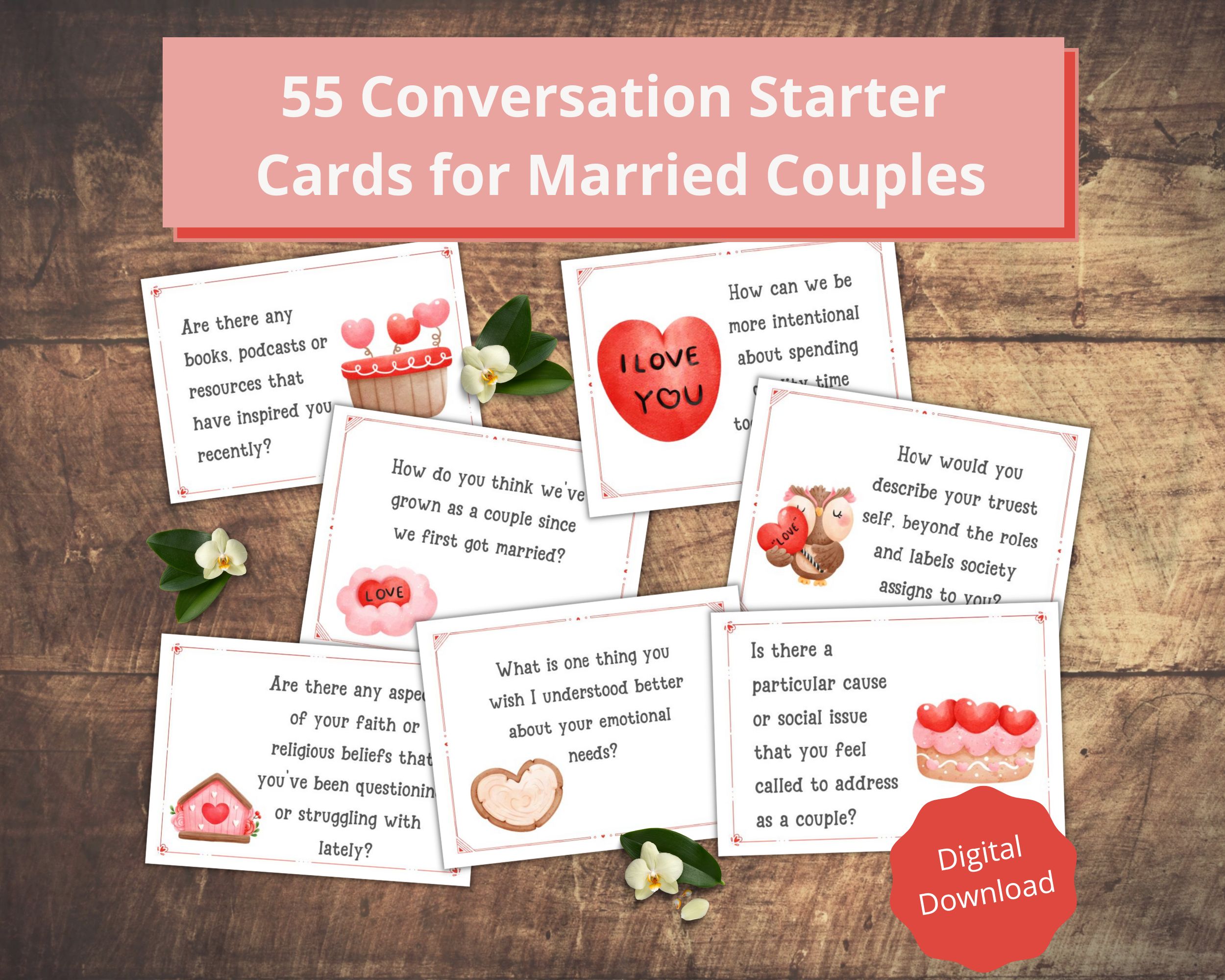 55 Conversation starters for Couples Etsy image