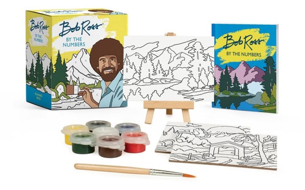 Fun gifts for white elephant exchange: Bob Ross paint by number kit