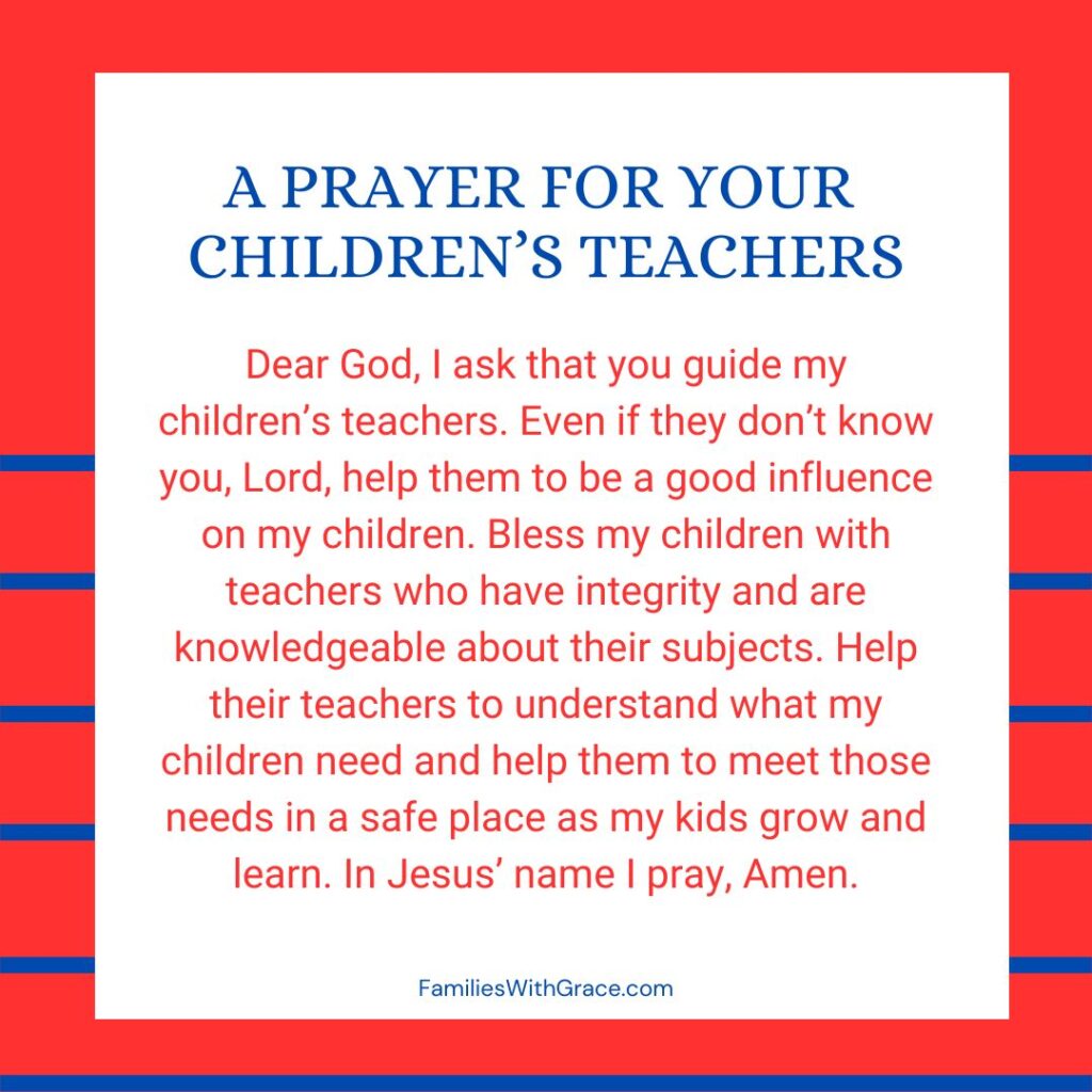 A prayer for your children's teachers