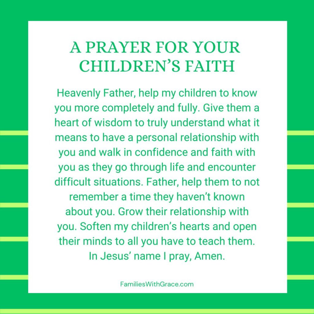 A prayer for your children's faith