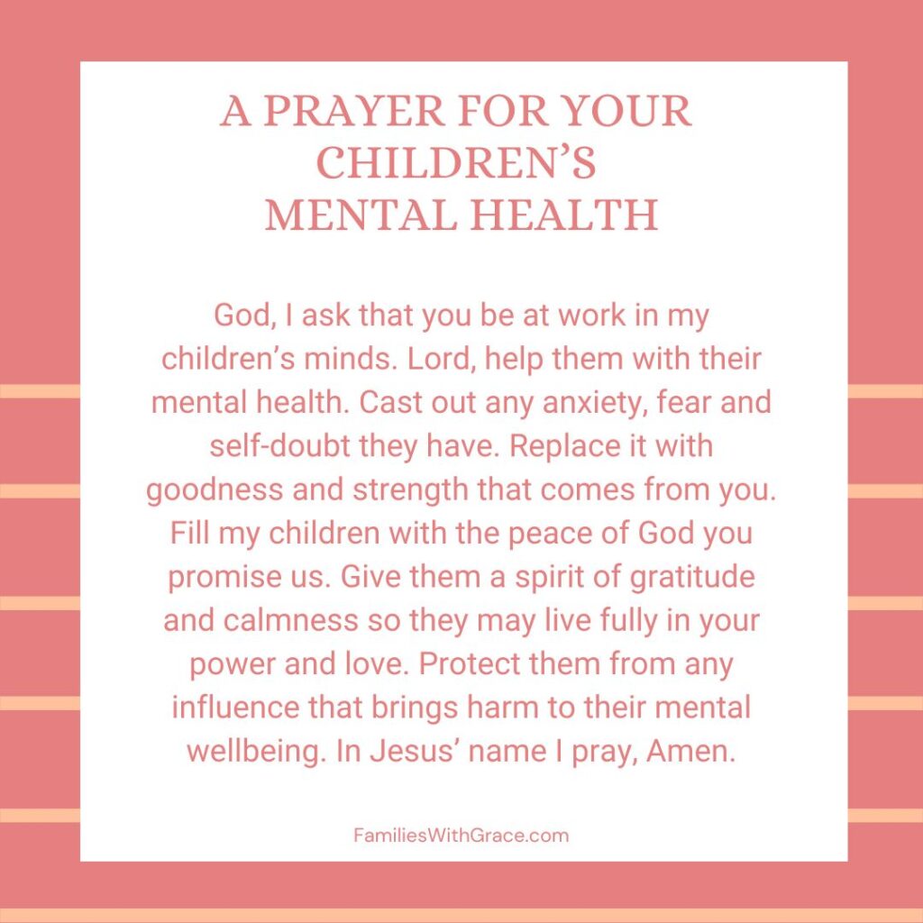 A prayer for your children's mental health