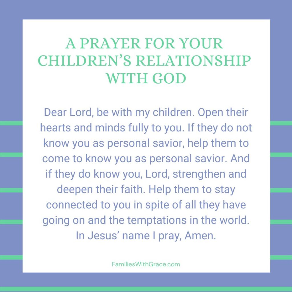 A prayer for your children's relationship with God