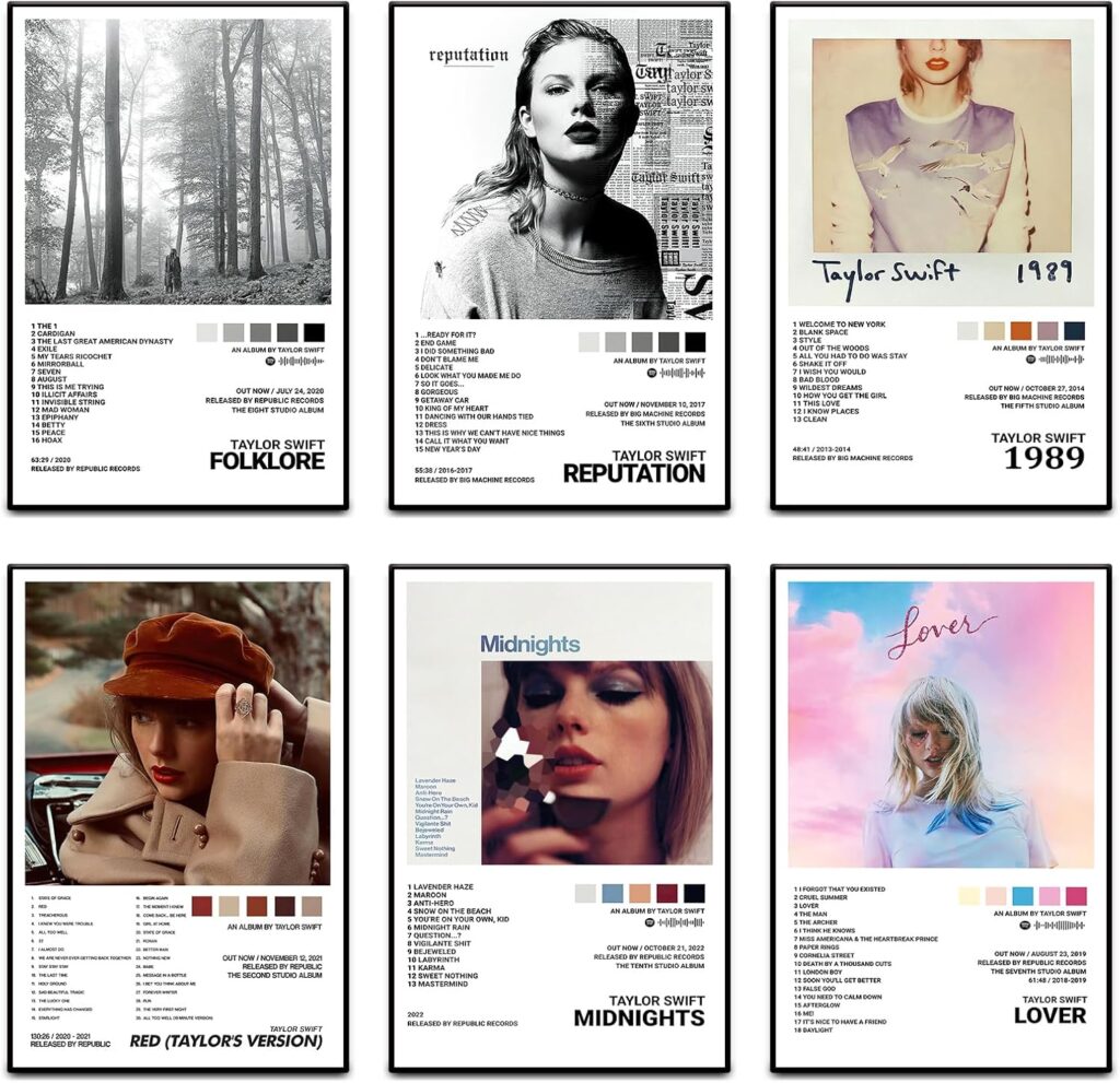 Best Christmas gift ideas for teen girls: Taylor Swift album cover wall art