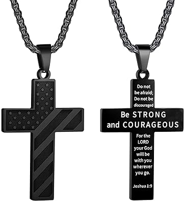 Easter basket ideas for tween boys: Two sided cross necklace