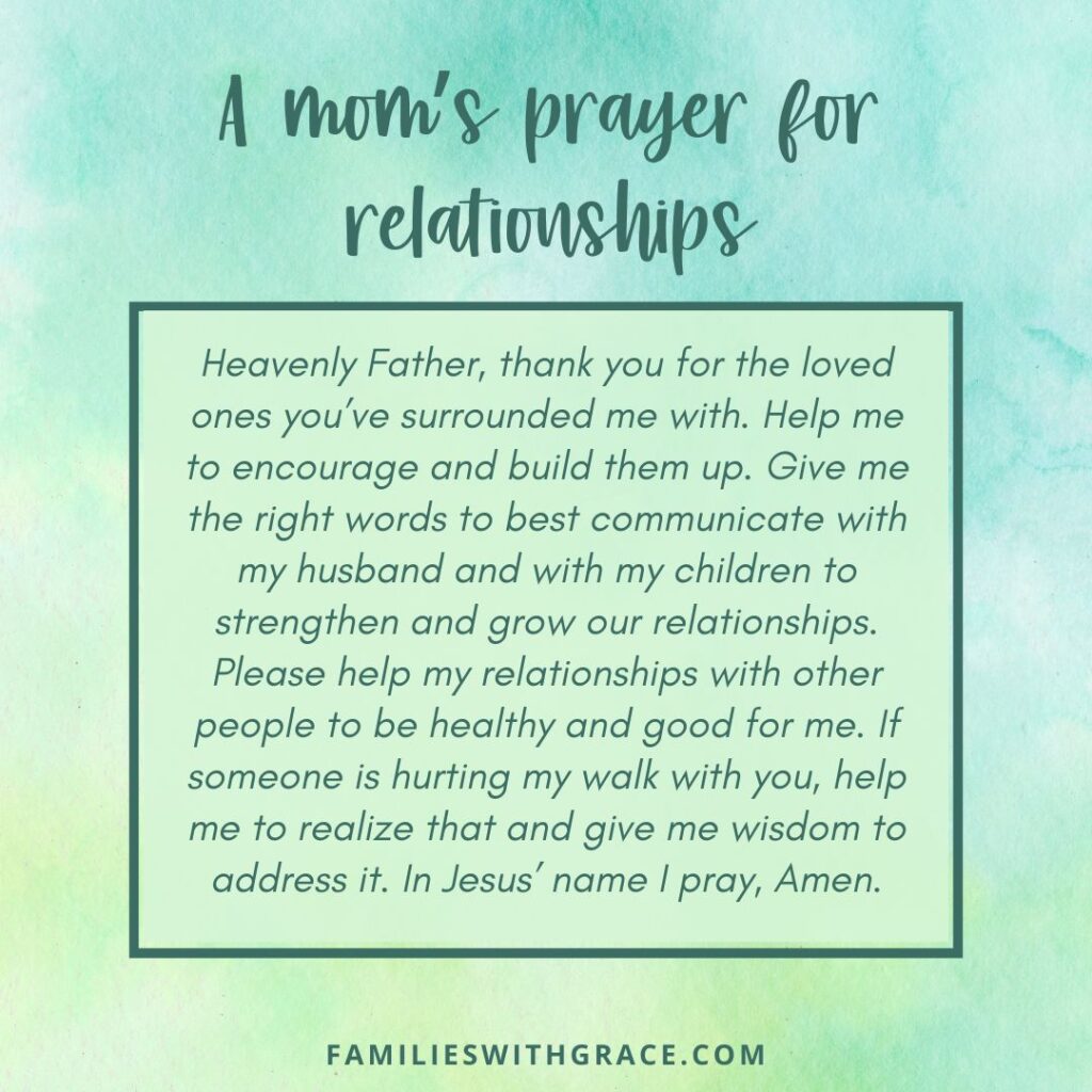 A mom's prayer for relationships