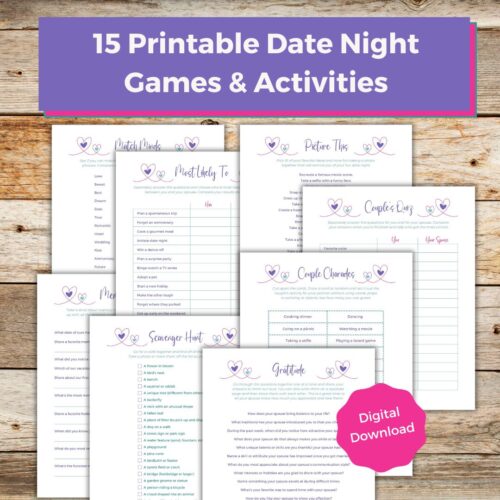 Printable date night games and activities for couples - Families With Grace