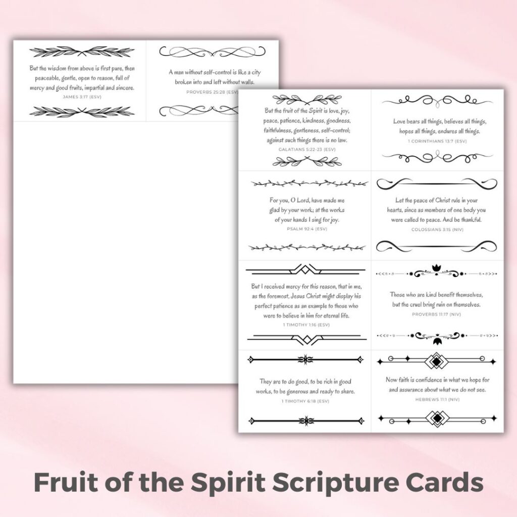 Free Fruit of the Spirit Scripture cards