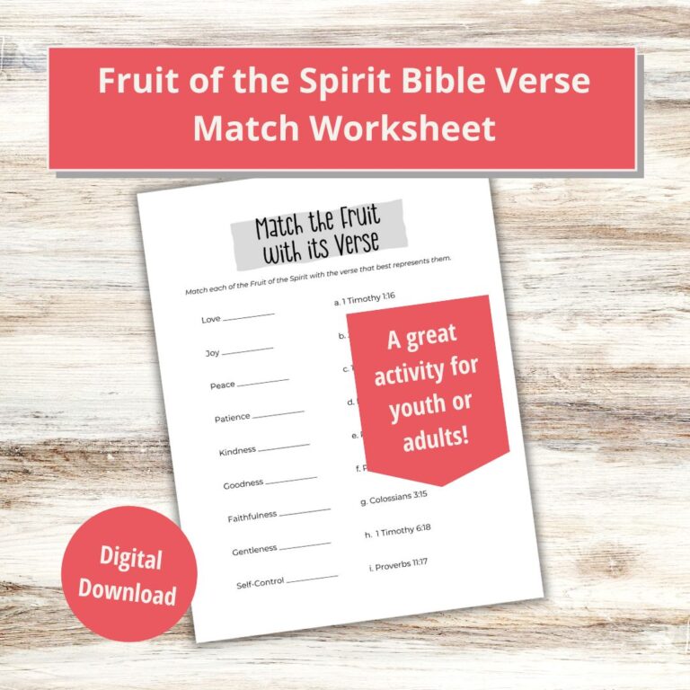 Fruit of the Spirit worksheets for adults and teens - Families With Grace