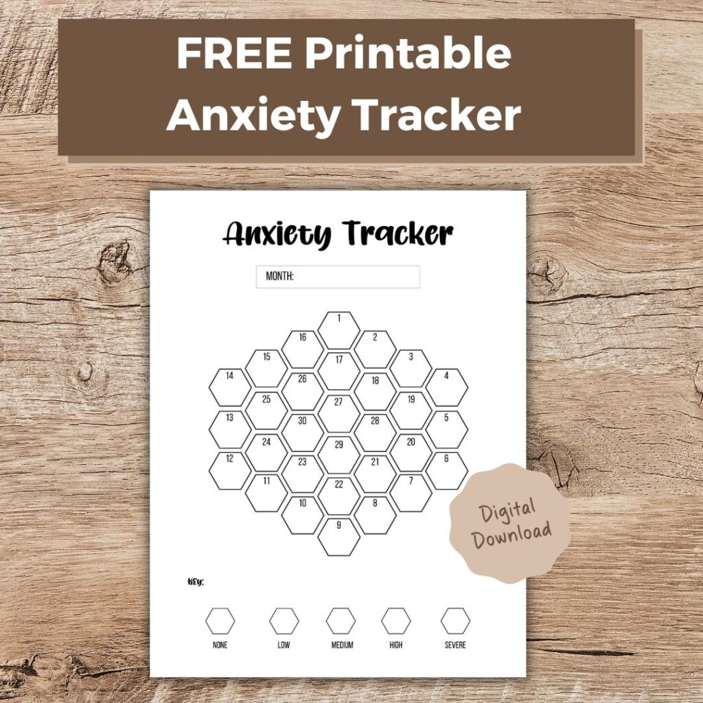 Free printable monthly anxiety tracker 