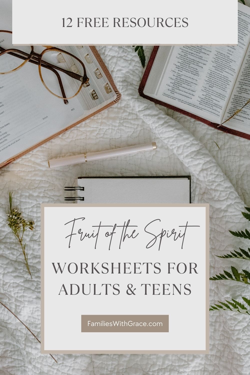 Fruit of the Spirit worksheets for adults and teens