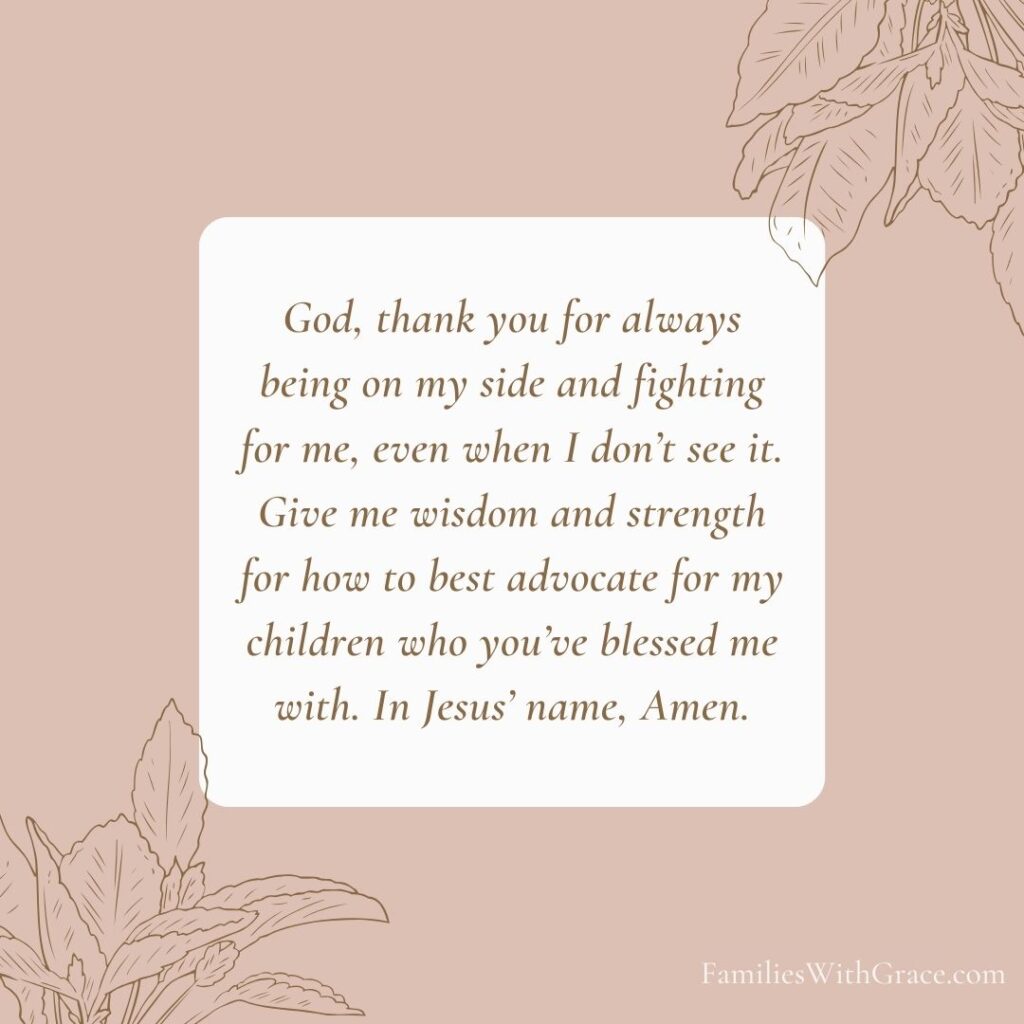 A prayer to help us advocate for our children