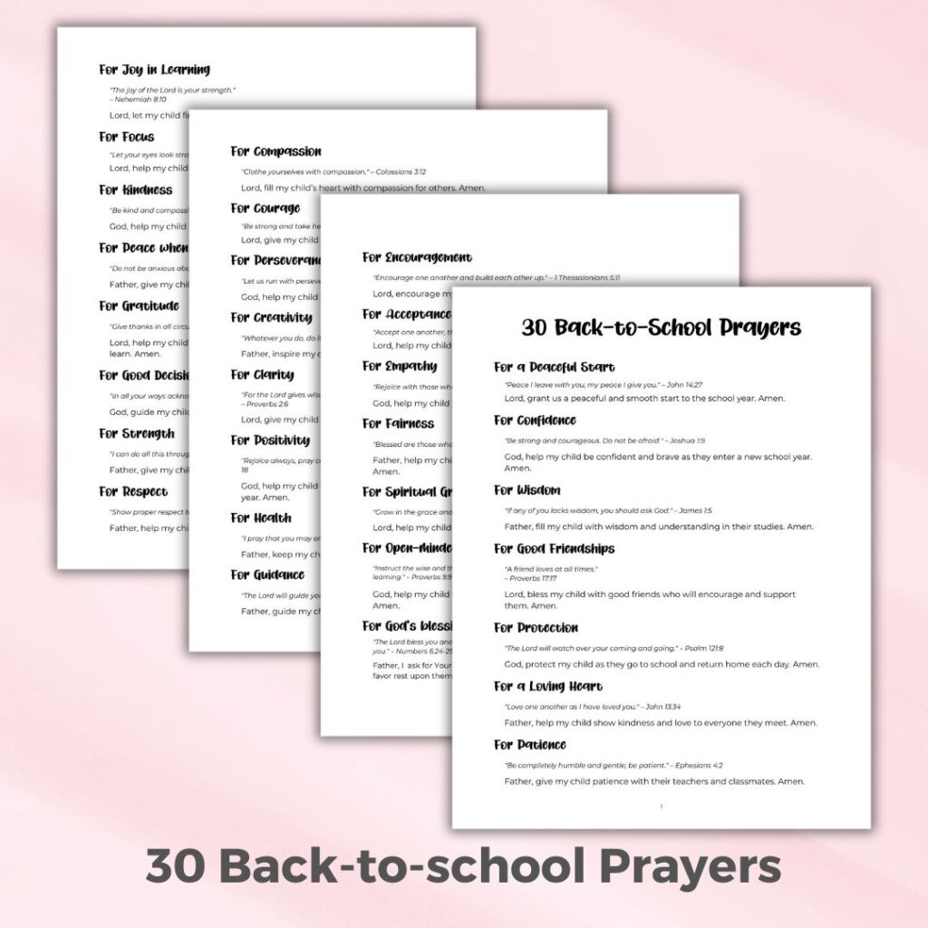 Back-to-school prayers