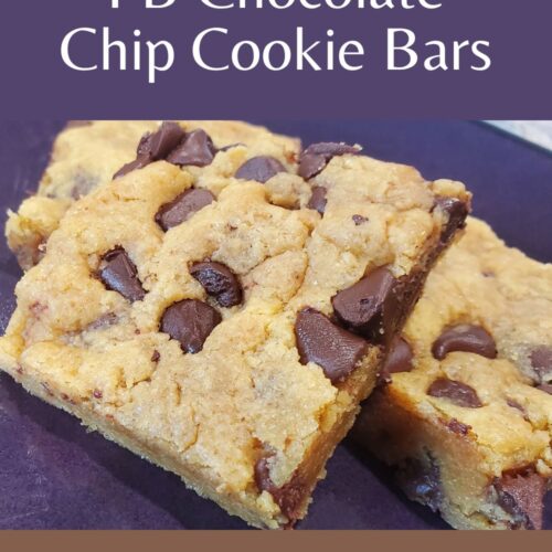 Peanut butter chocolate chip cookie bars Pinterest image 6