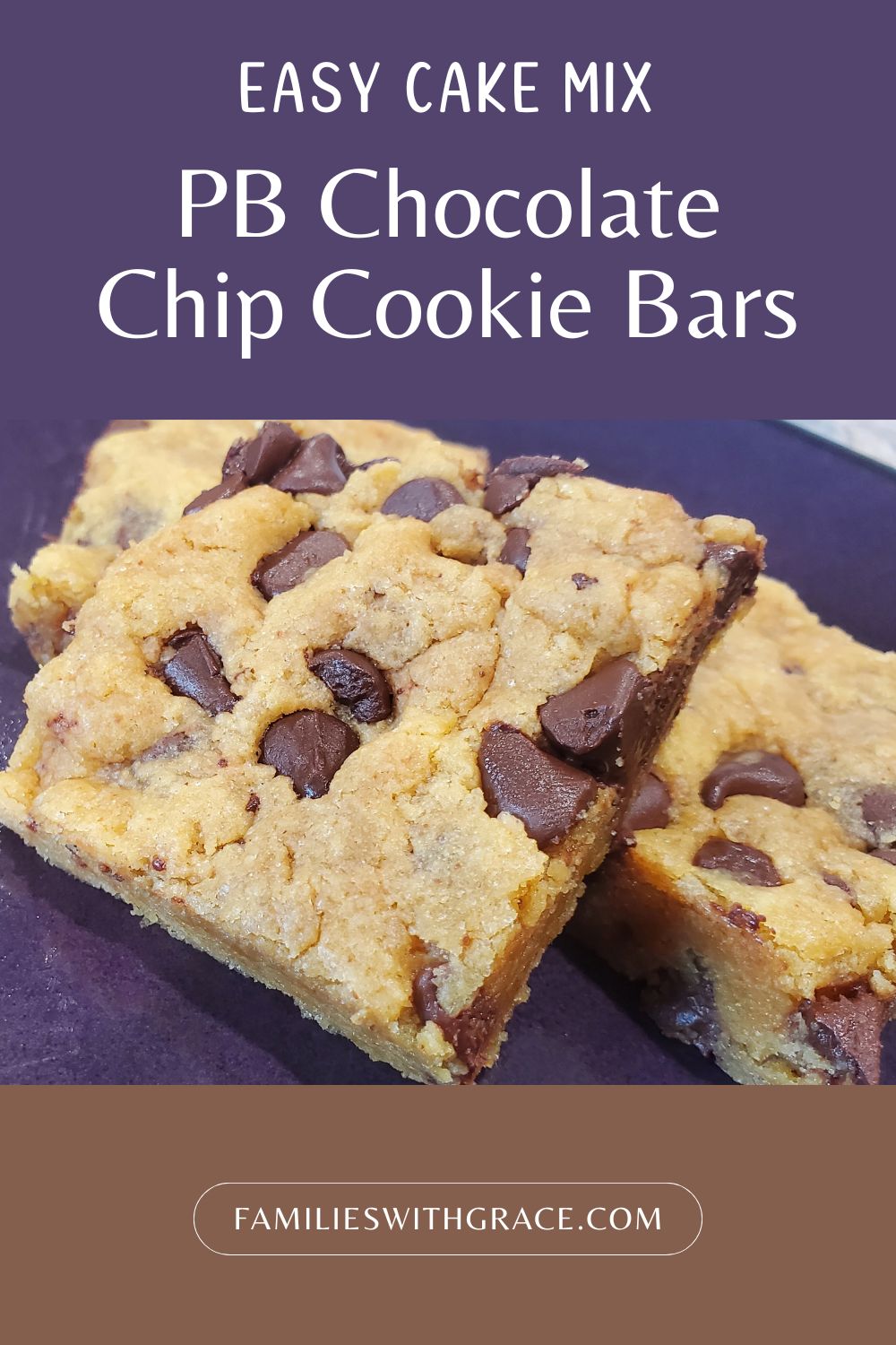 Peanut butter chocolate chip cookie bars